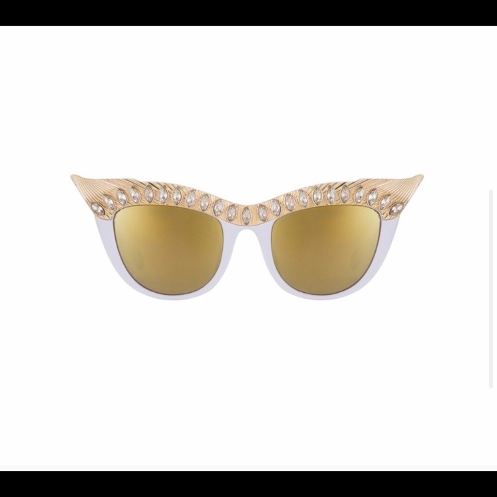 PERVERSE LA Thomas James NEFERTITI Cateye RHINESTONE Rockabilly Sunglasses NWT